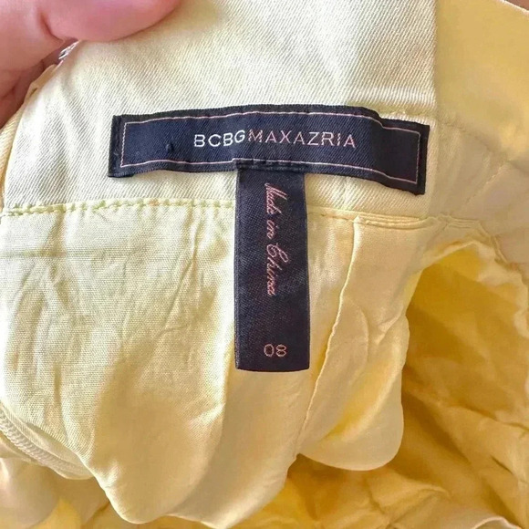 BCBGMaxAzria Paper Bag Skirt, Dusty Yellow, Size 8 - Picture 12 of 16